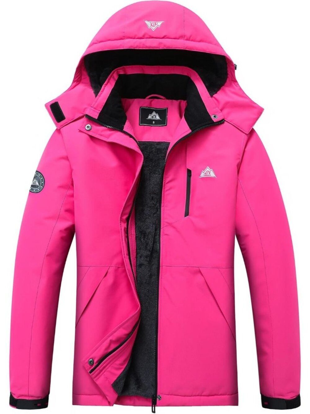 〽️Rose Red Women’s Winter Coat Waterproof with Detachable Hood